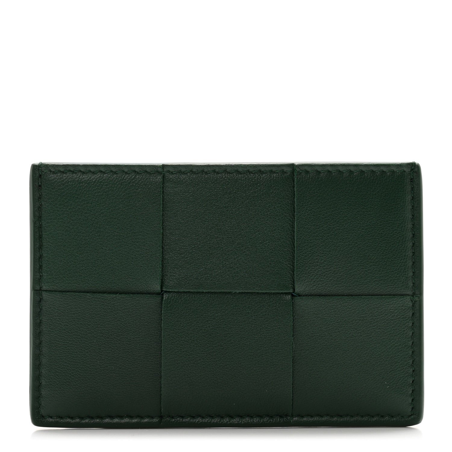 Bottega Veneta Nappa Intreccio Cassette Credit Card Holder Green