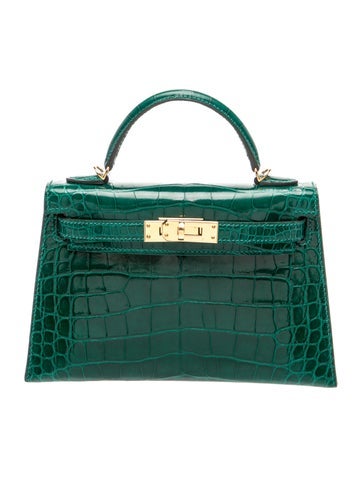 Shiny Alligator Mini Kelly II Sellier 20