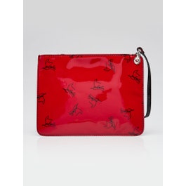 Christian Louboutin Christian Louboutin Red Patent Leather DegraLoubi Cabata Wristlet Bag