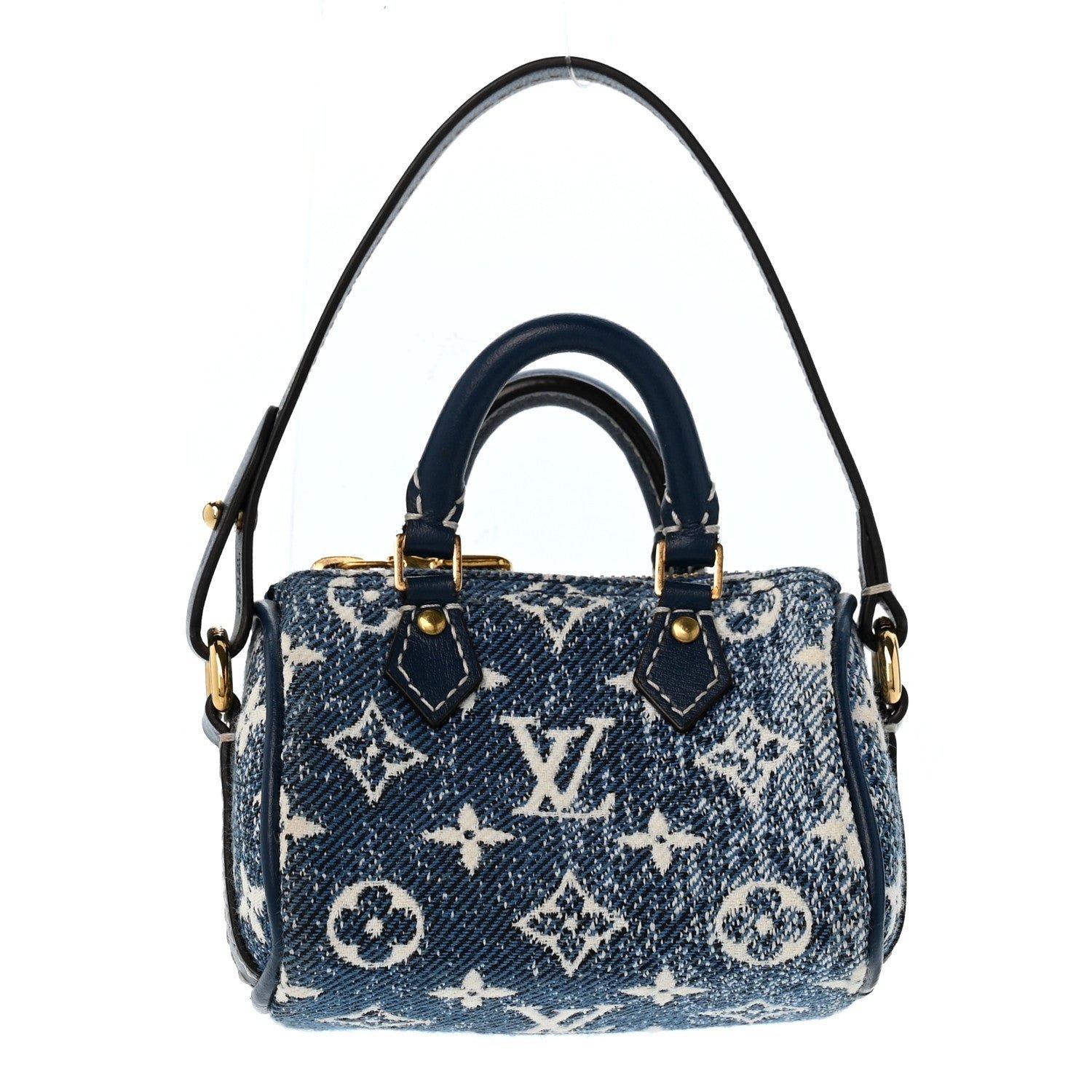 Louis Vuitton Denim Monogram Jacquard Micro Speedy Bag Charm Bleu