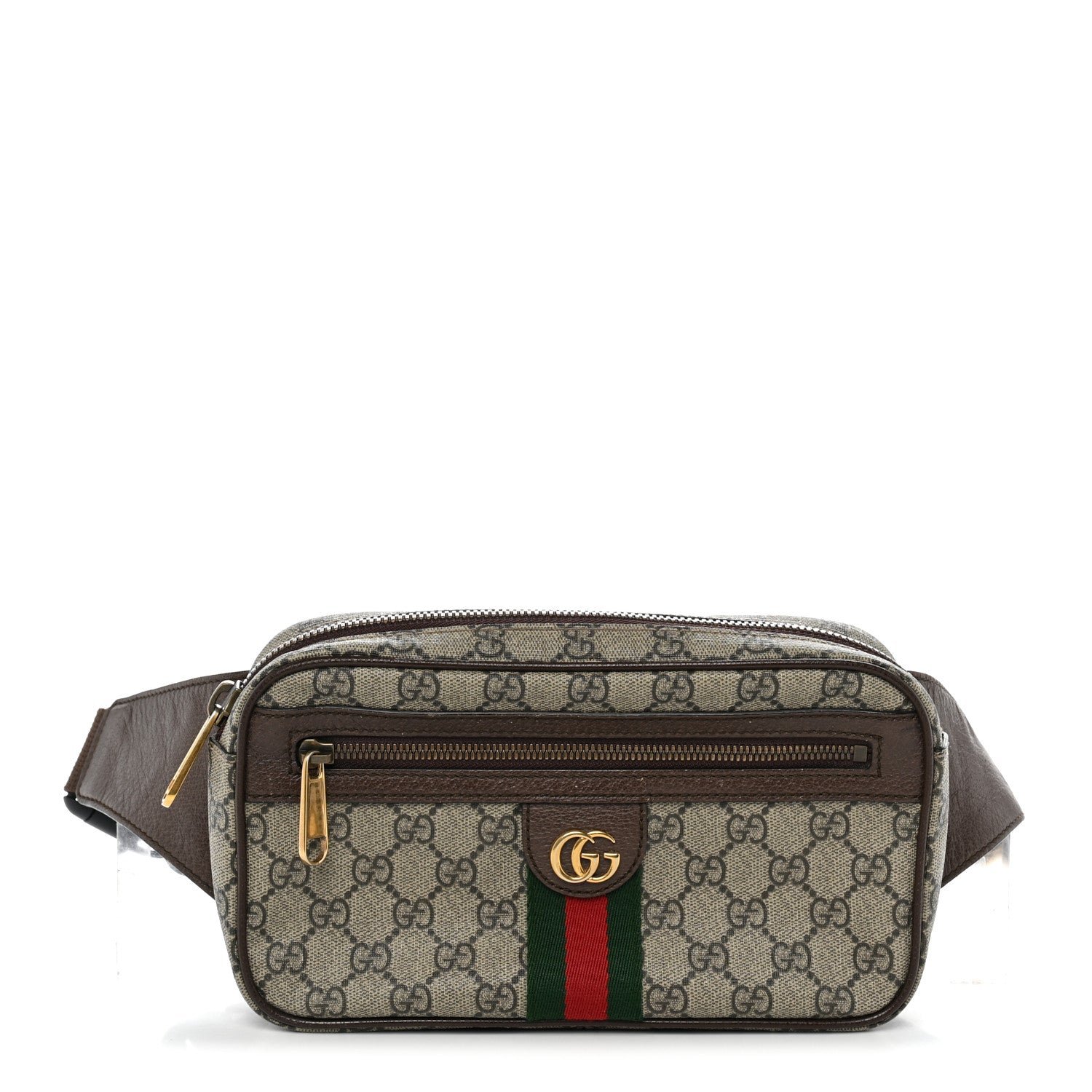 Gucci Soft GG Supreme Monogram Medium Ophidia Belt Bag Dark Brown