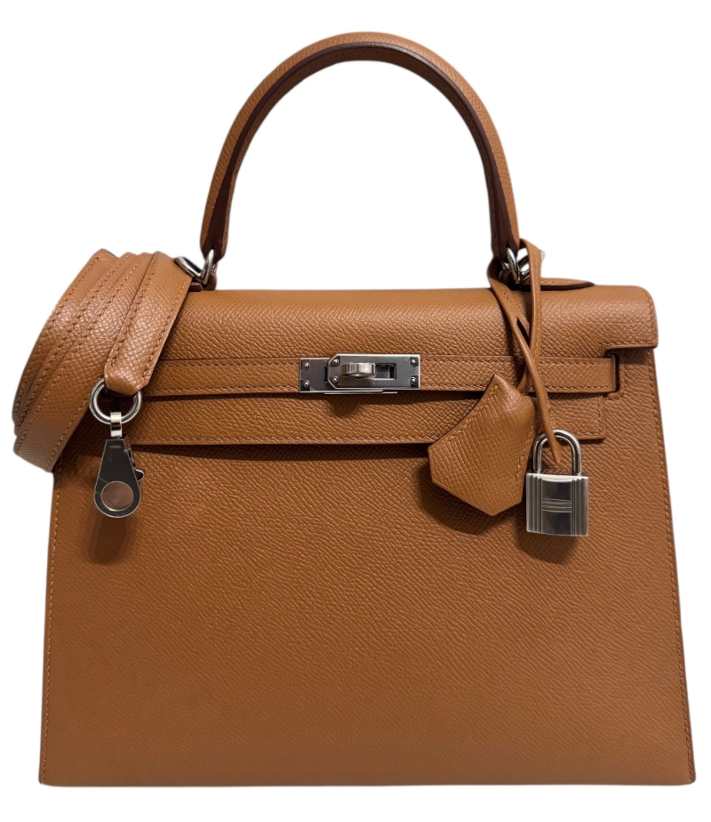 Hermes Gold and Jaune Ambre Verso Epsom Sellier Kelly 25 Palladium Hardware, 2020