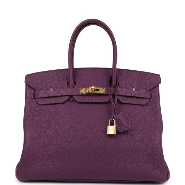 Hermes Pre-owned Hermes Birkin 35 Anemone Togo Gold Hardware