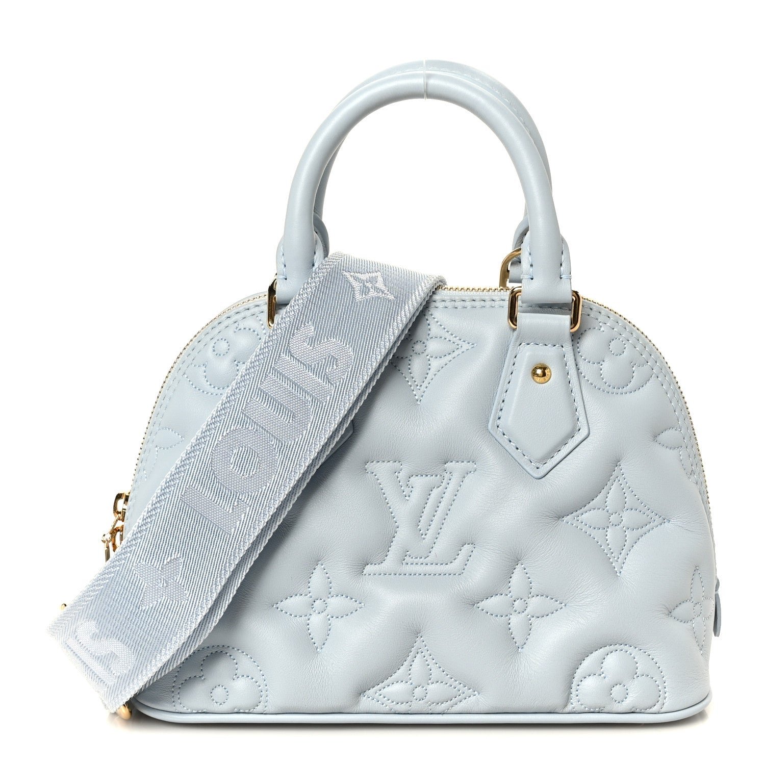 Louis Vuitton Louis Vuitton Calfskin Bubblegram Alma BB Ice Blue