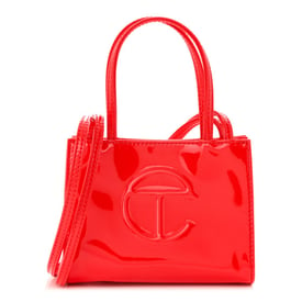 Telfar Patent Vegan Leather Small Shopping Bag Red