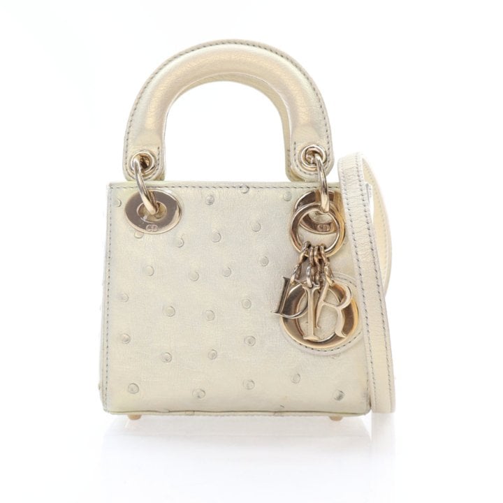 Dior Micro Iridescent Ostrich Lady Dior