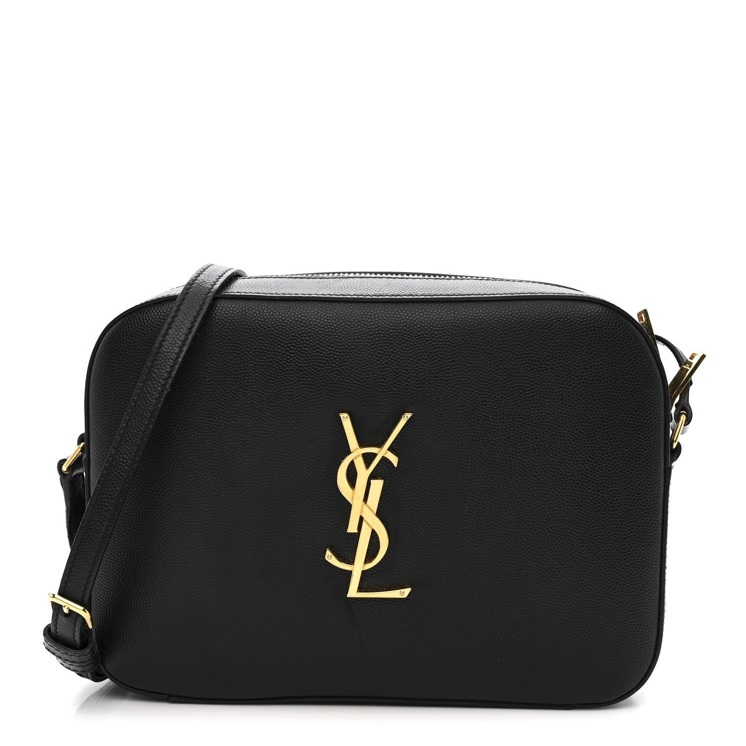 Saint Laurent Grain De Poudre Medium Classic Monogram Camera Bag Black