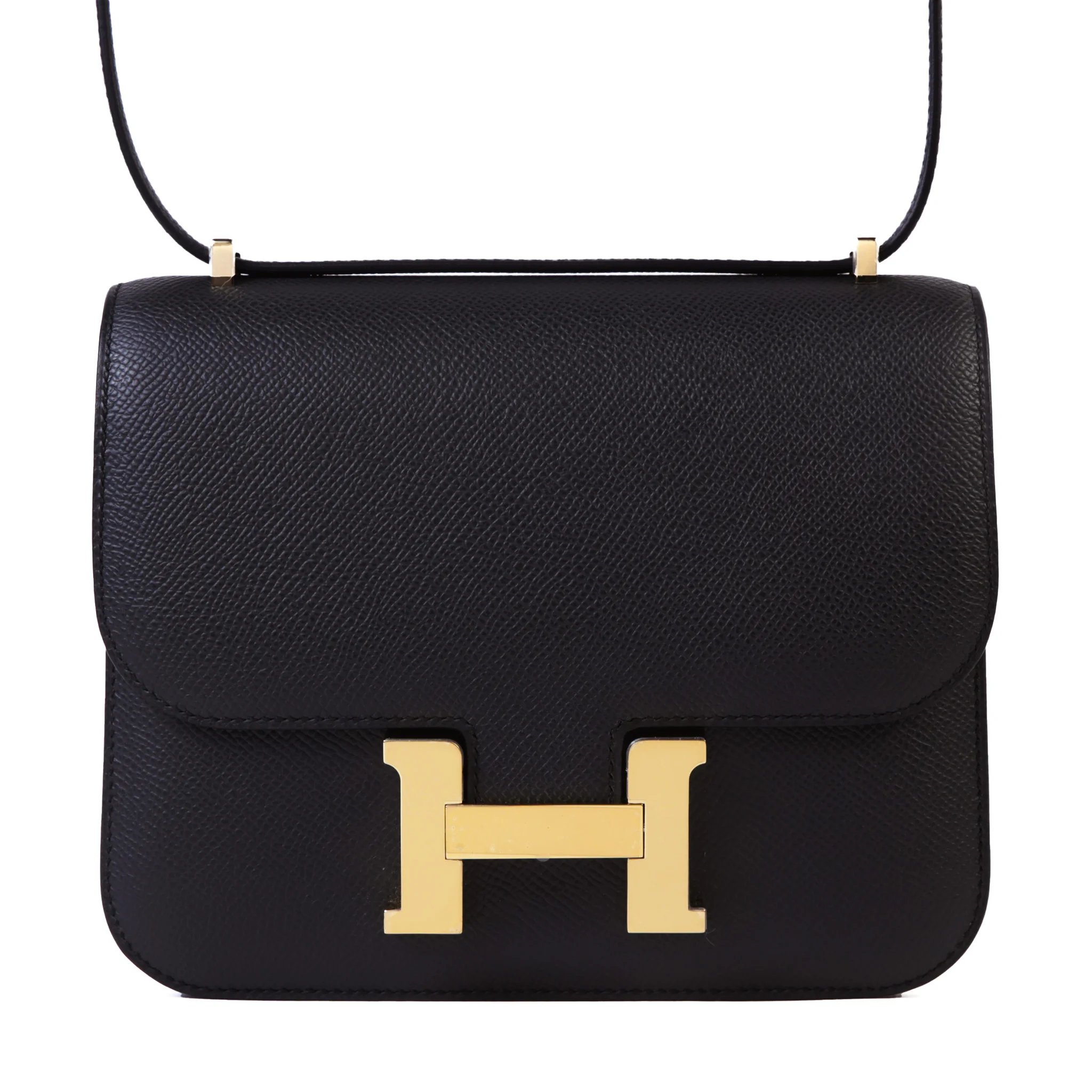 Brand New ( Rank N ) HERMÈS Constance Mini 19 Mirror Plomb (8P) Epsom Permabrass hardware G (2026)