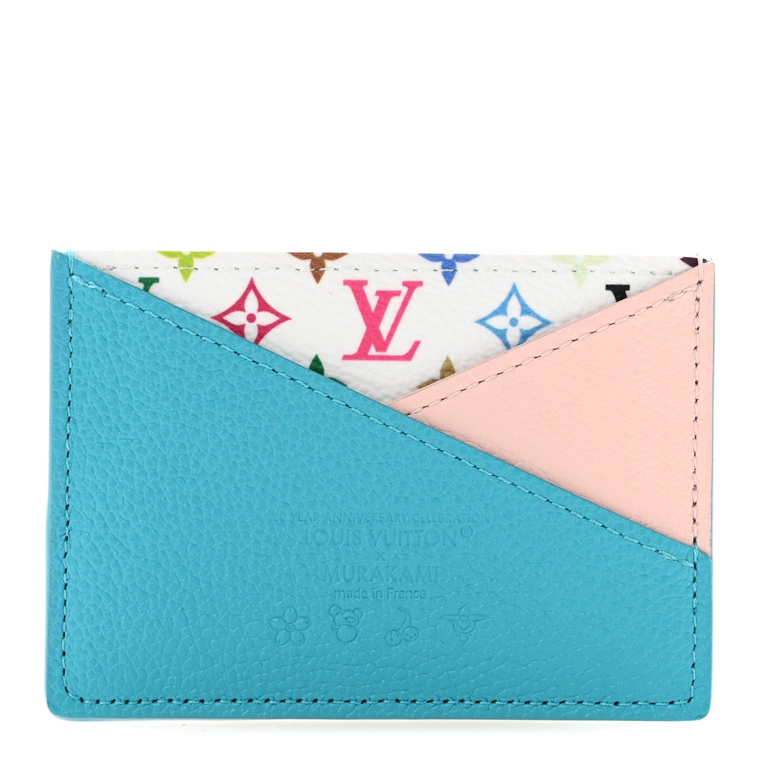 Louis Vuitton LV X TM Monogram Multicolor Criss-Cross Card Holder Kabira Blue Rose