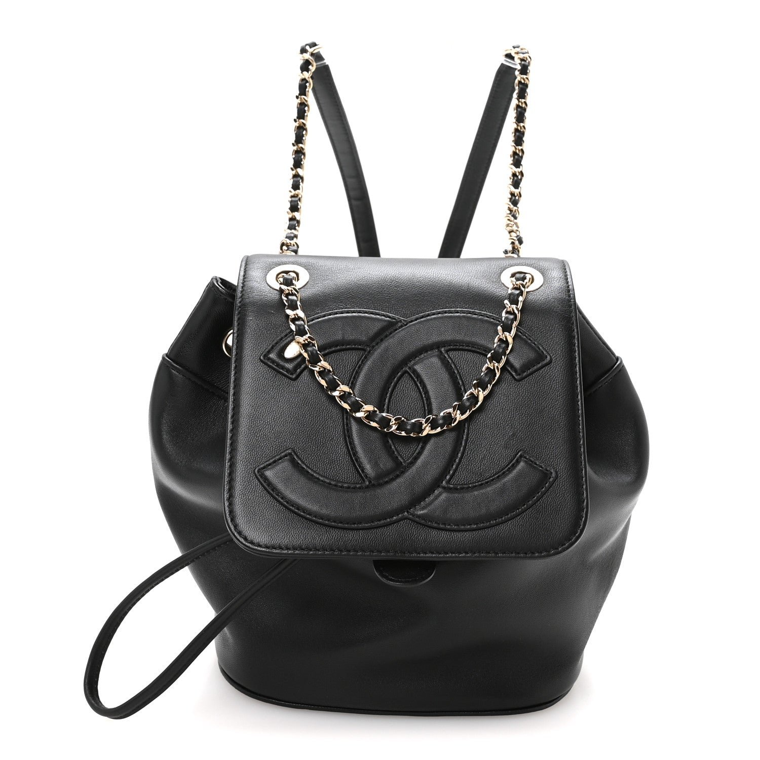 Chanel Lambskin CC Mania Backpack Black
