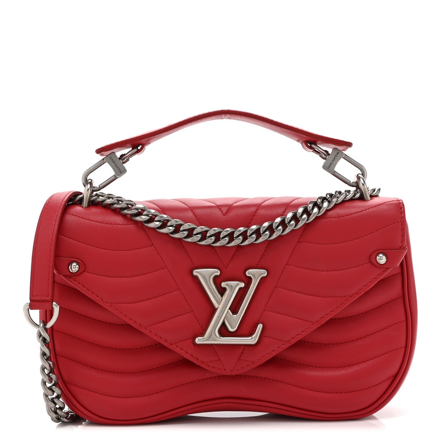 Louis Vuitton Louis Vuitton Calfskin New Wave Chain MM Ecarlate