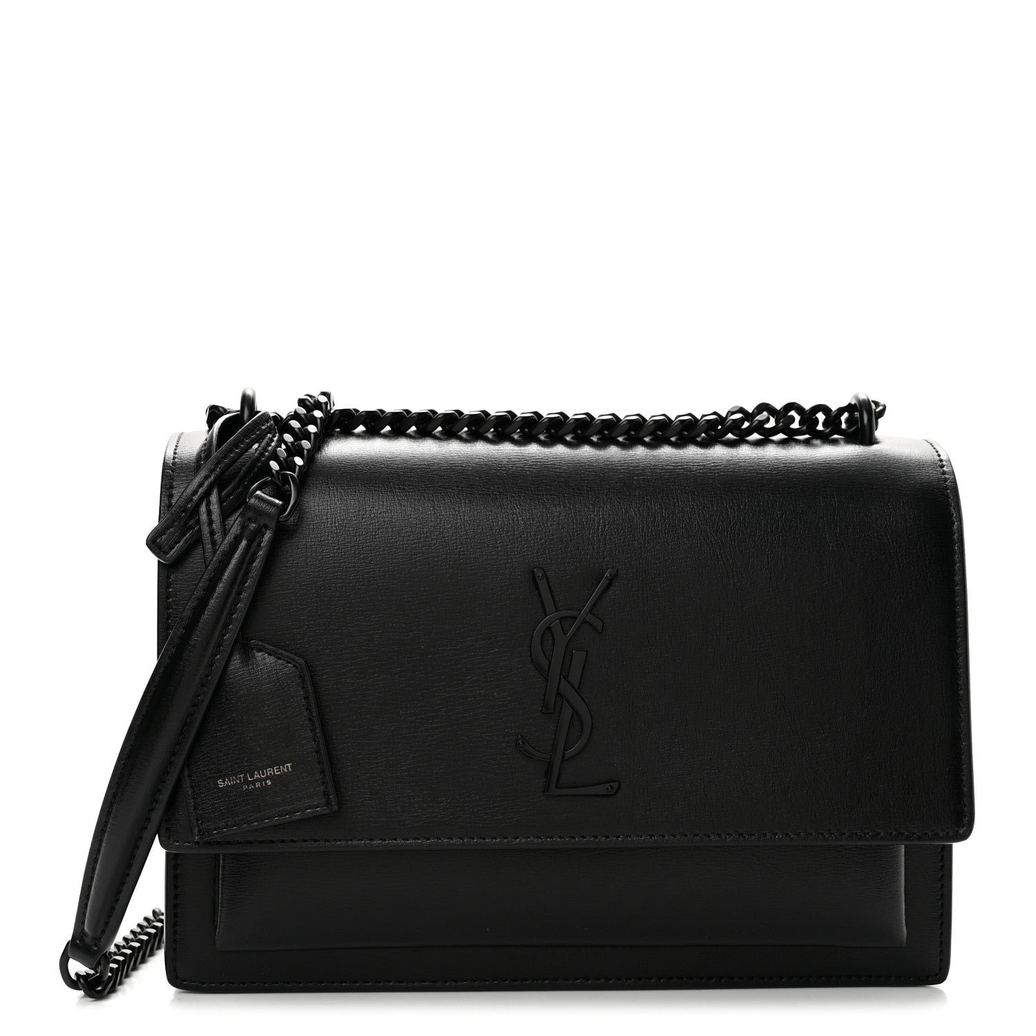 Saint Laurent Calfskin Medium Monogram Monochrome Sunset  Black