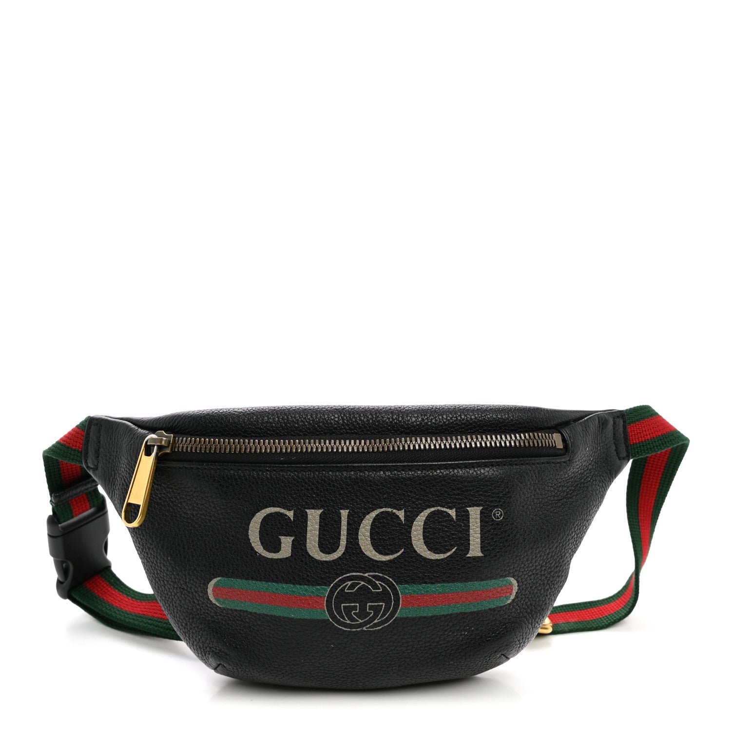 Gucci Grained Calfskin Small Logo Belt Bag Black