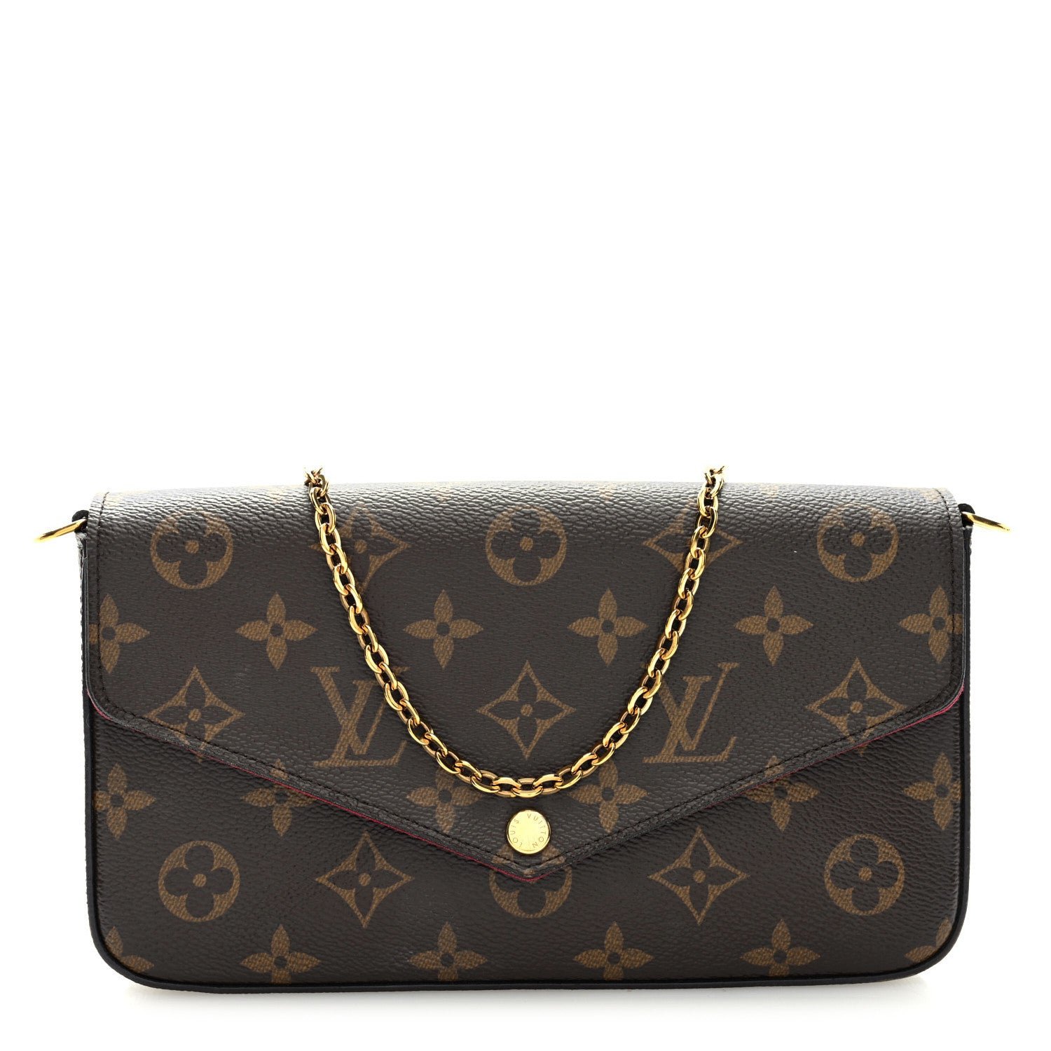 Louis Vuitton Monogram Pochette Felicie Chain Wallet Fuchsia