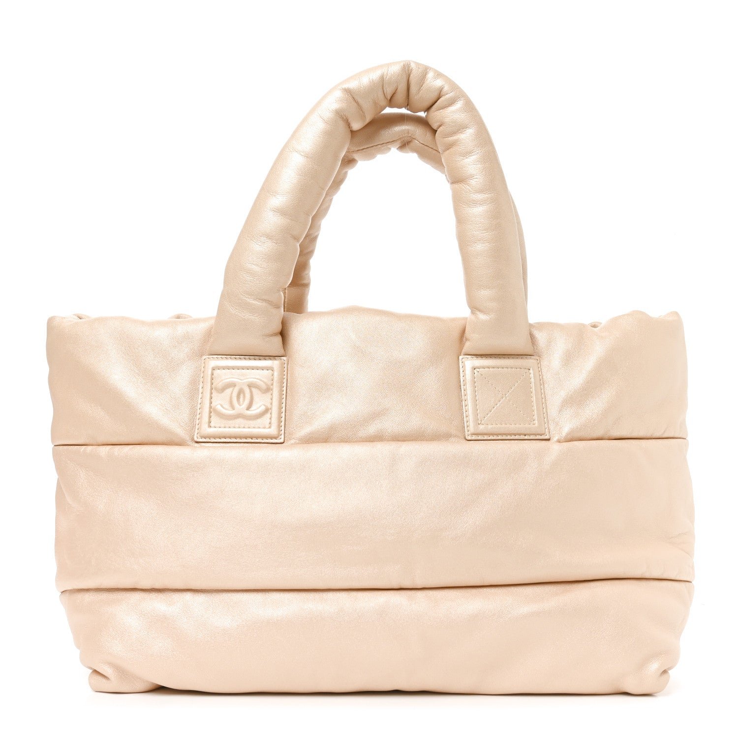 Chanel Nylon Quilted Medium Coco Cocoon Reversible Tote Light Gold