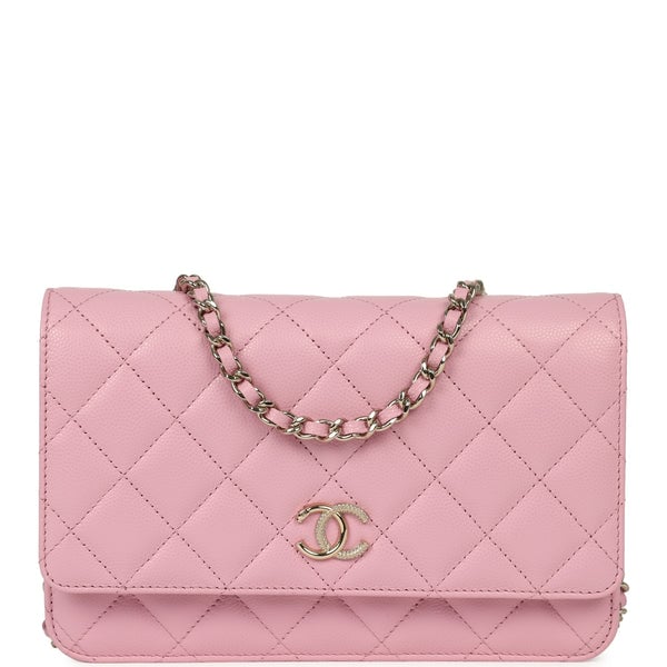 Chanel Classic Wallet On Chain WOC Pink Caviar Light Gold Hardware