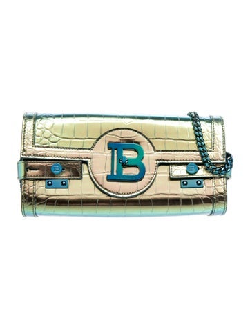 Balmain Leather B Buzz Iridescent Crossbody Bag 22