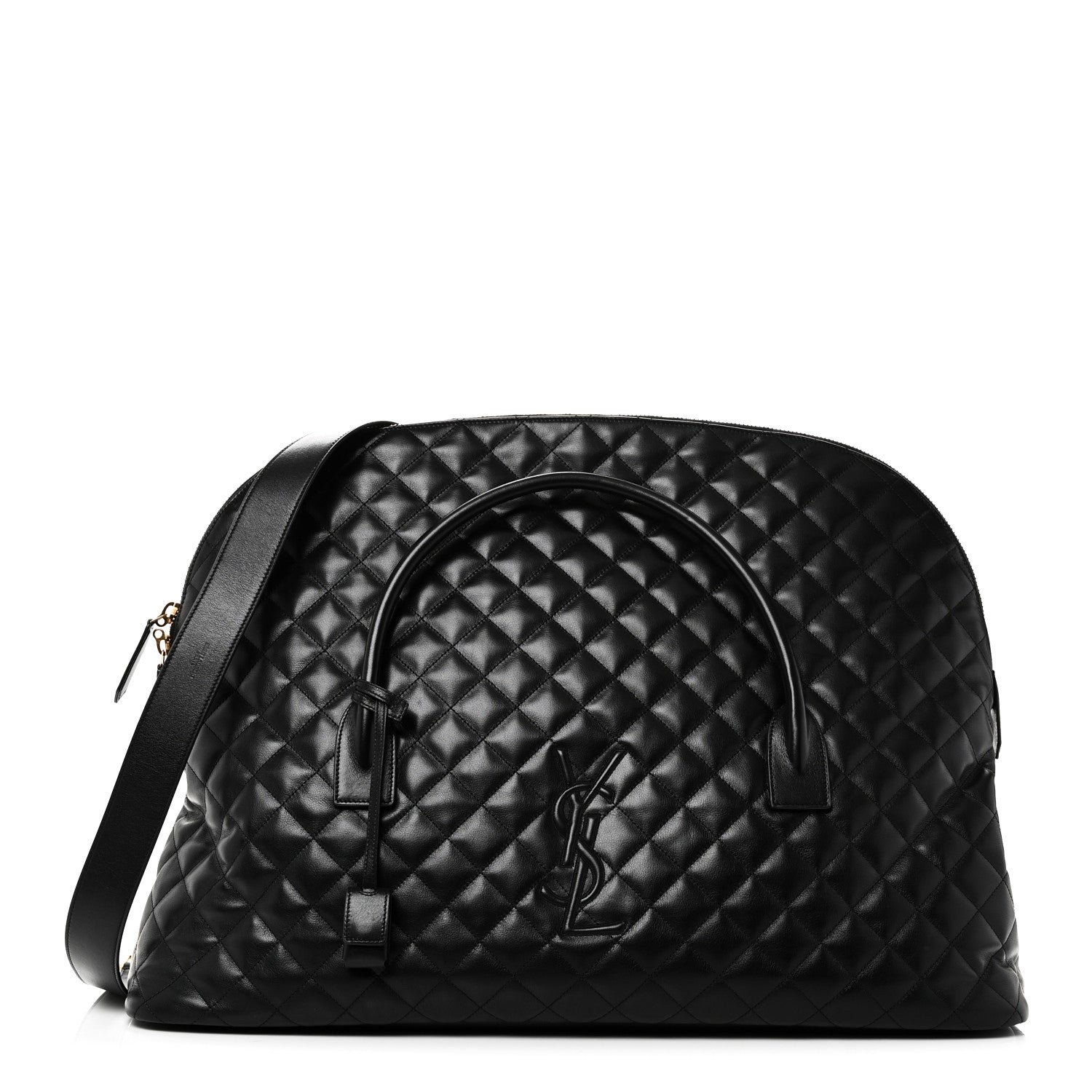 Saint Laurent Calfskin Quilted ES Giant Travel Bag Black