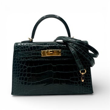 Hermes Shiny Alligator Mini Kelly Sellier 20