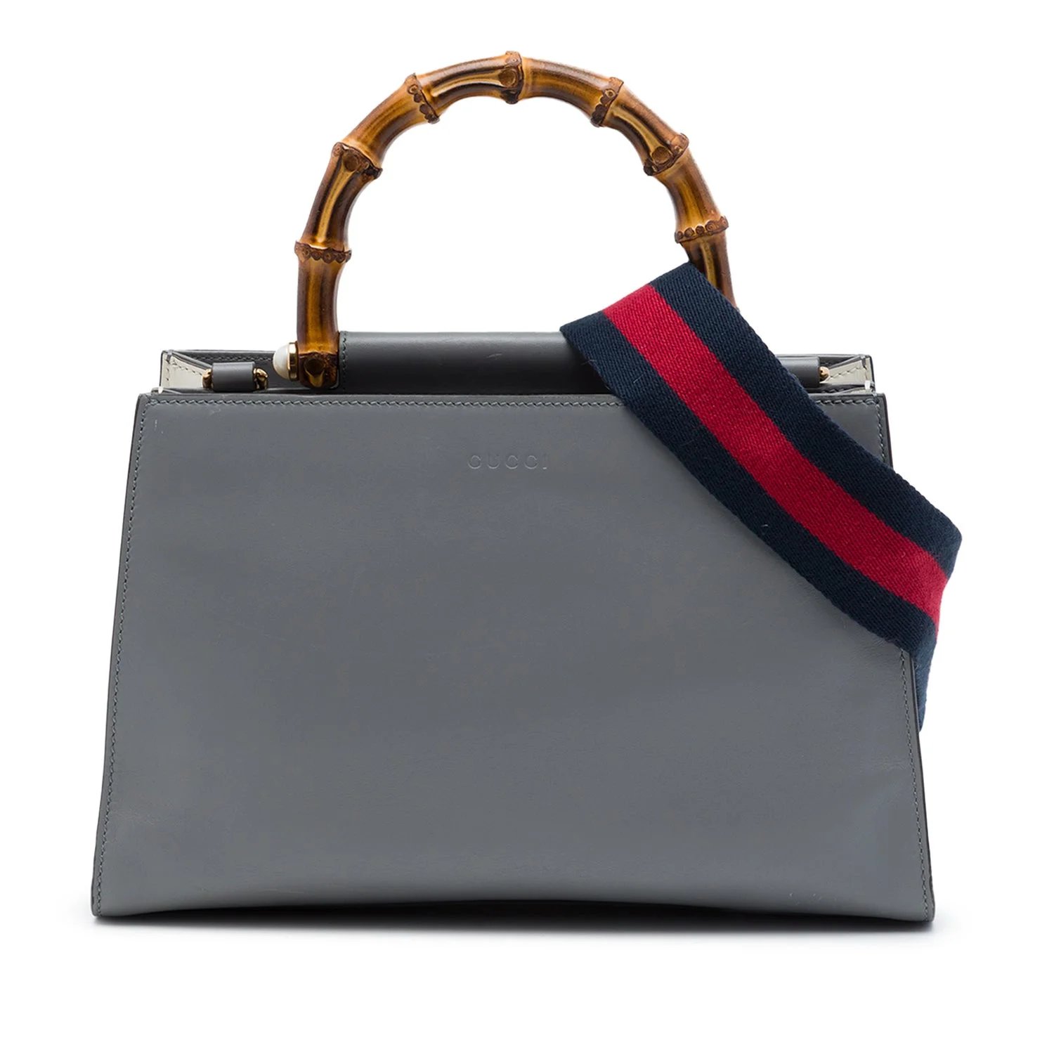 Small Calfskin Bamboo Web Nymphaea Satchel