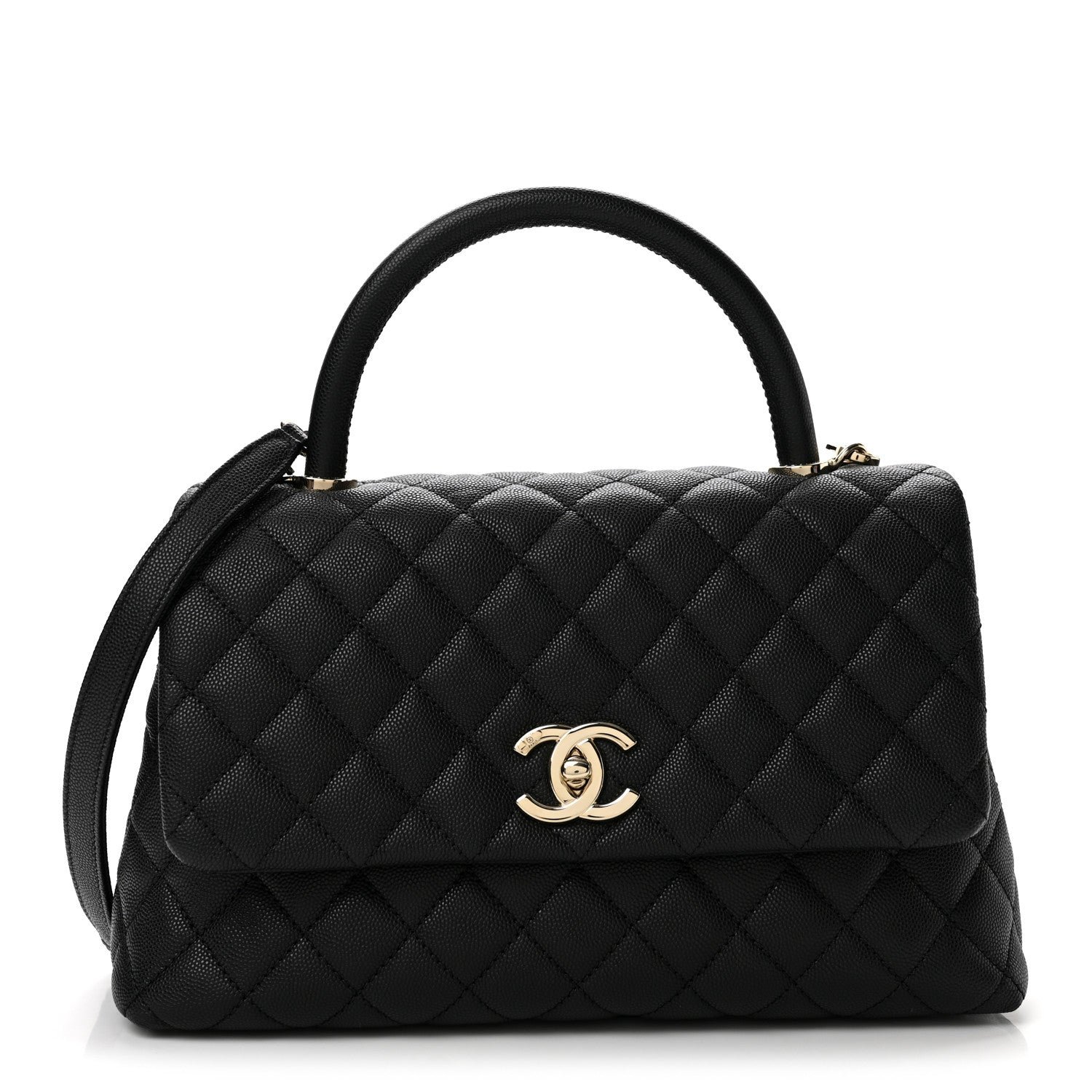 Chanel Caviar Quilted Small Coco Handle Flap Black
