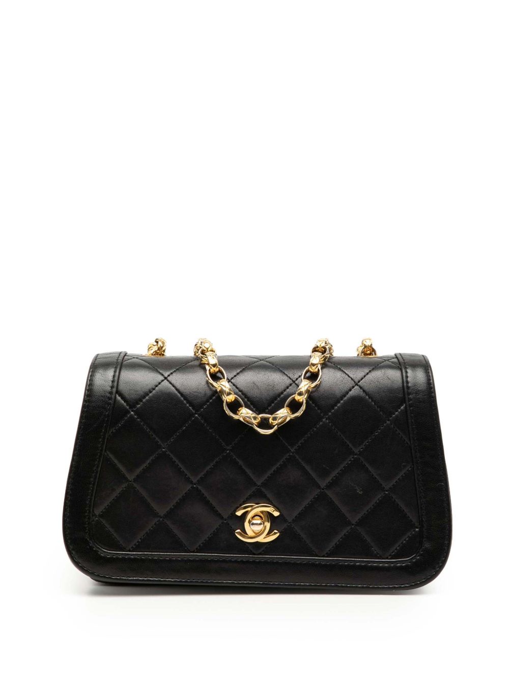 1989-1991 CC Quilted Lambskin Bijoux Chain Curved Full Flap crossbody bag
