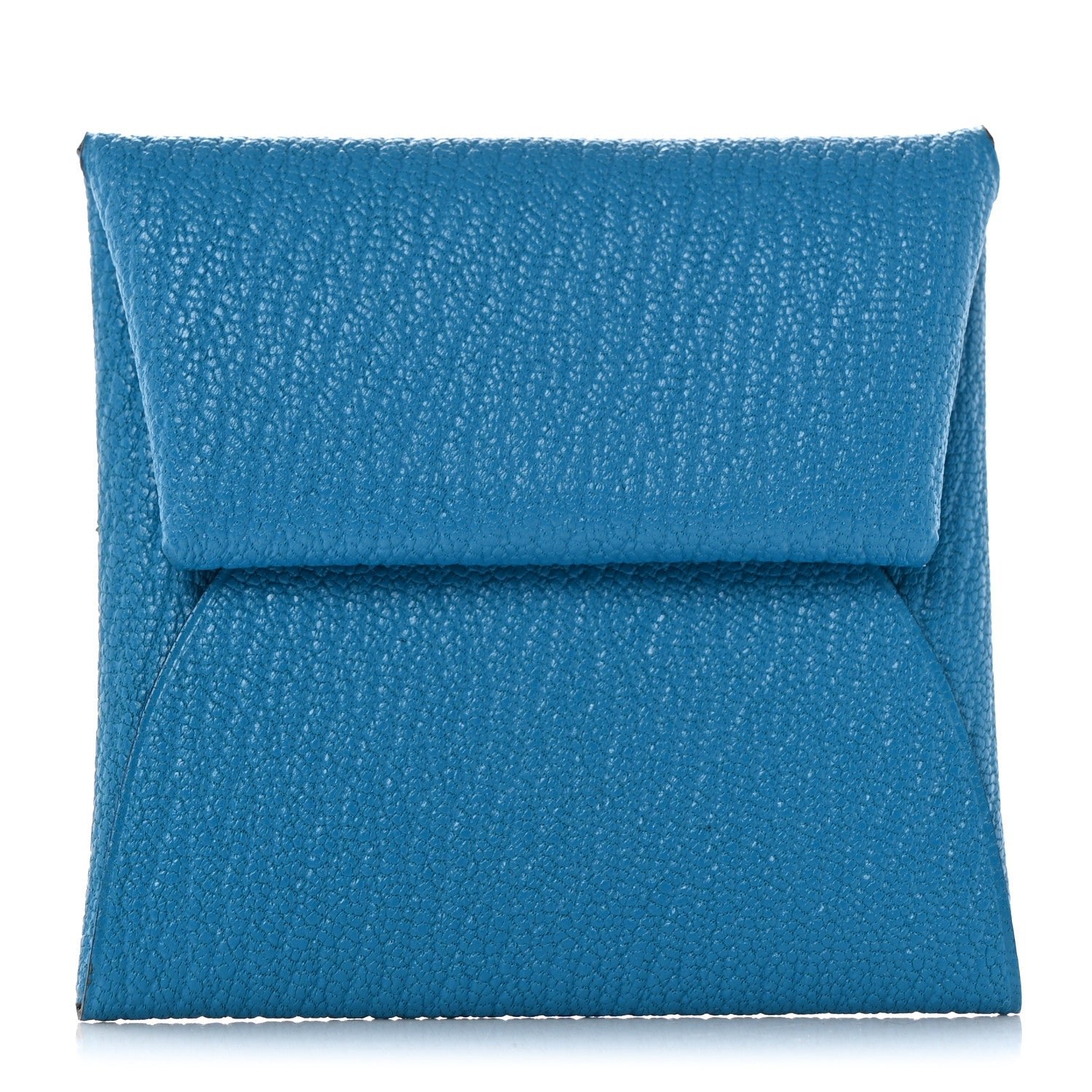 Hermes Chevre Mysore Bastia Verso Coin Purse Bleu Frida Cuivre
