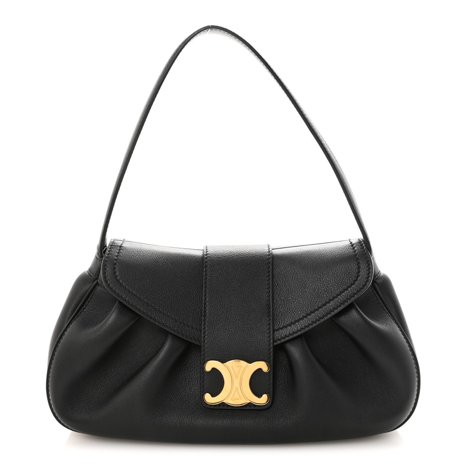 Celine Supple Grained Calfskin Medium Polly Black