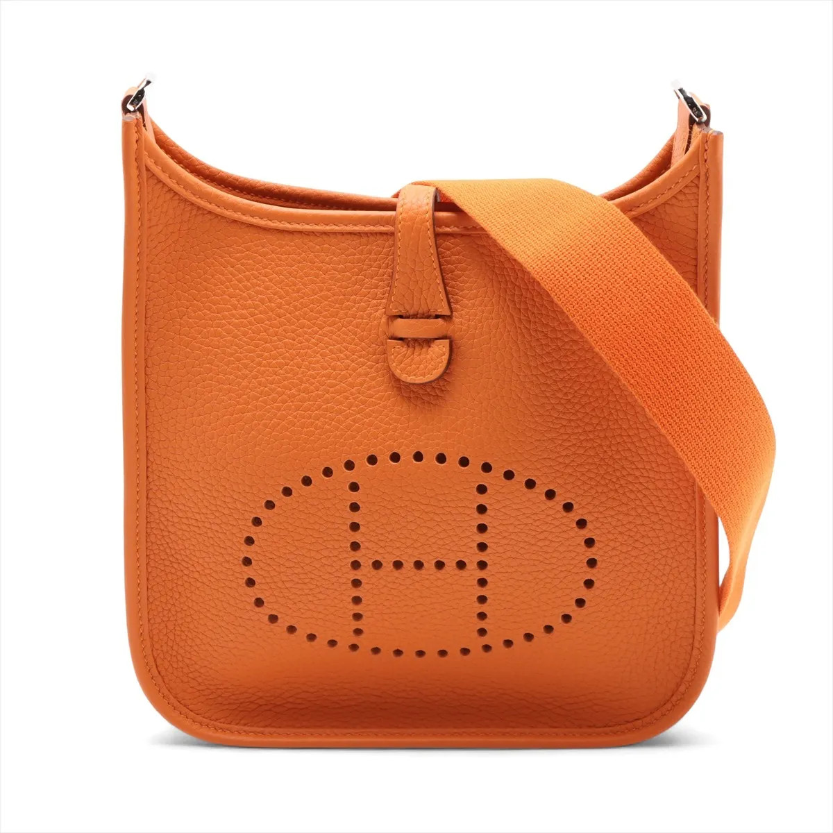 Hermès evelyn 3 23 Taurillon Clemence Orange Silver Metal Fittings