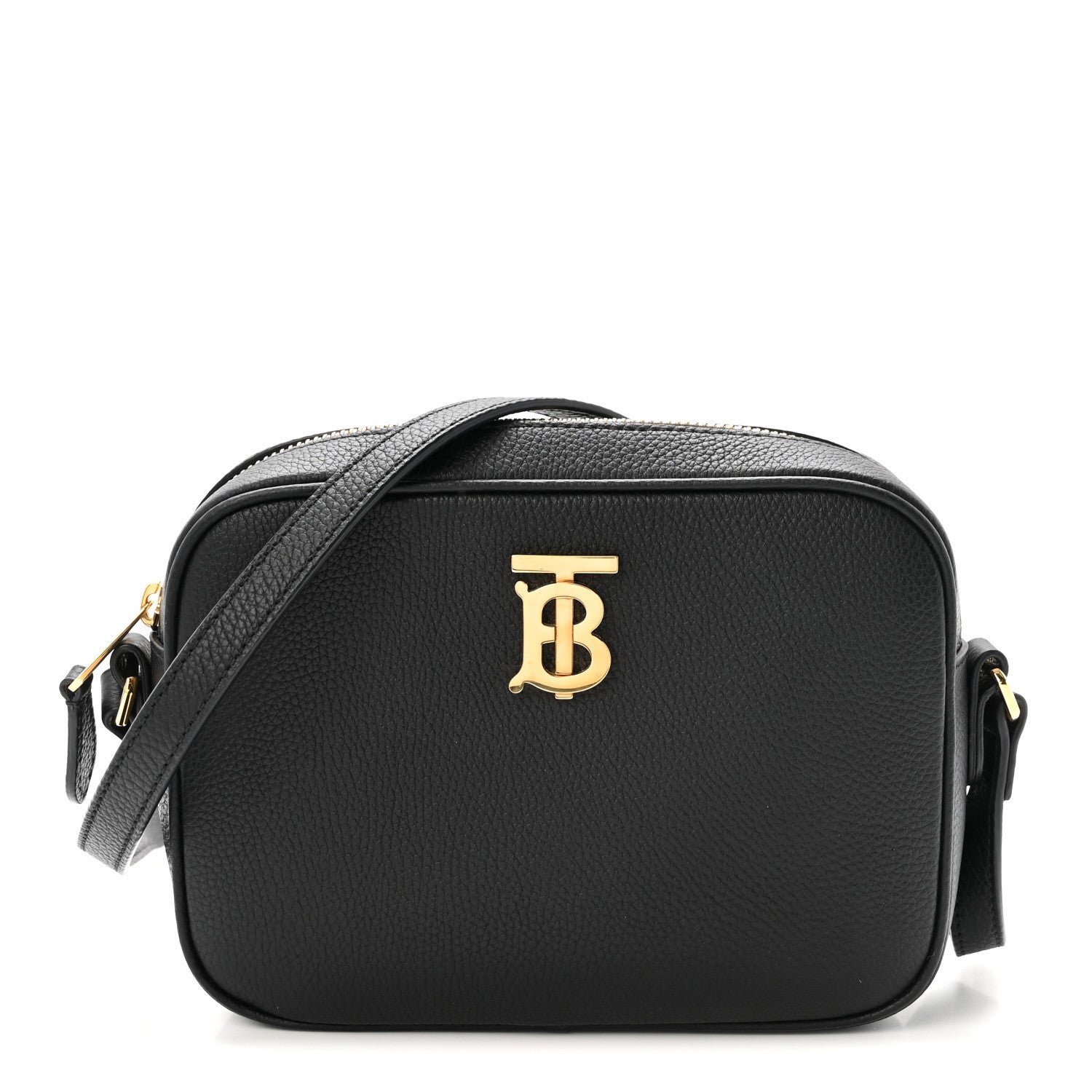 Burberry Grained Calfskin TB Small Camera Bag Black