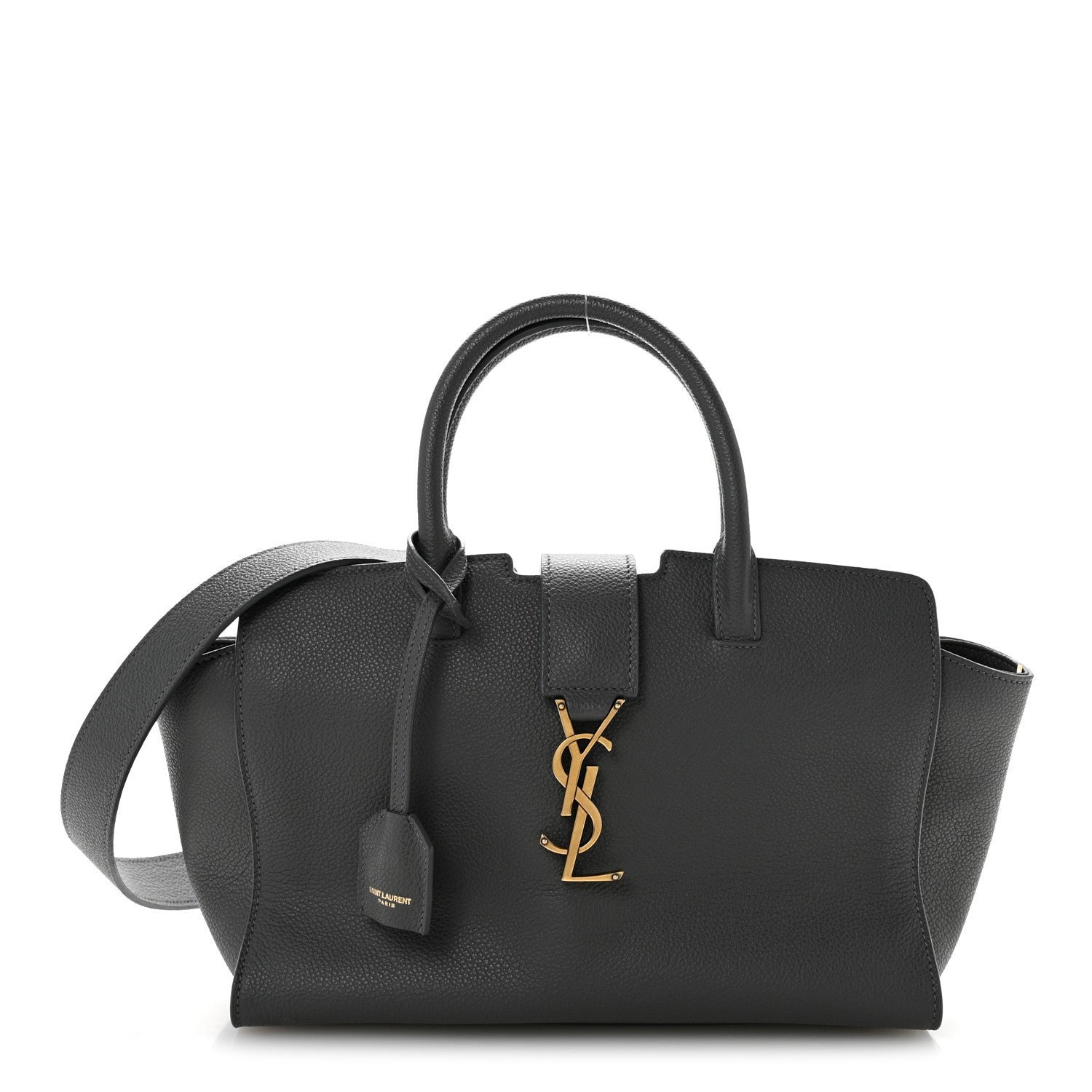 Saint Laurent Calfskin Baby Monogram Downtown Cabas Pebble