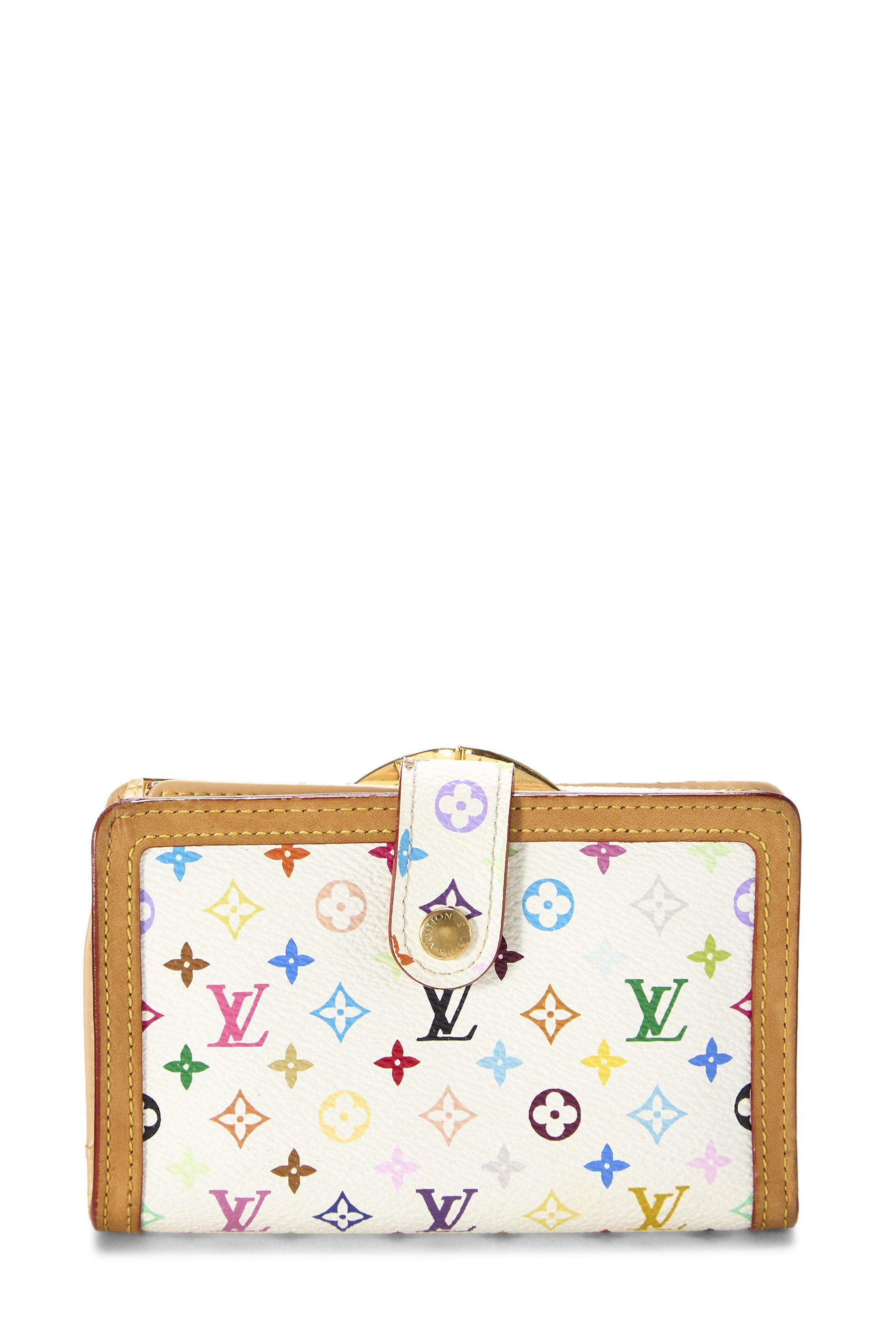 Takashi Murakami x Louis Vuitton White Monogram Multicolore Porte-Monnaie Viennois Wallet