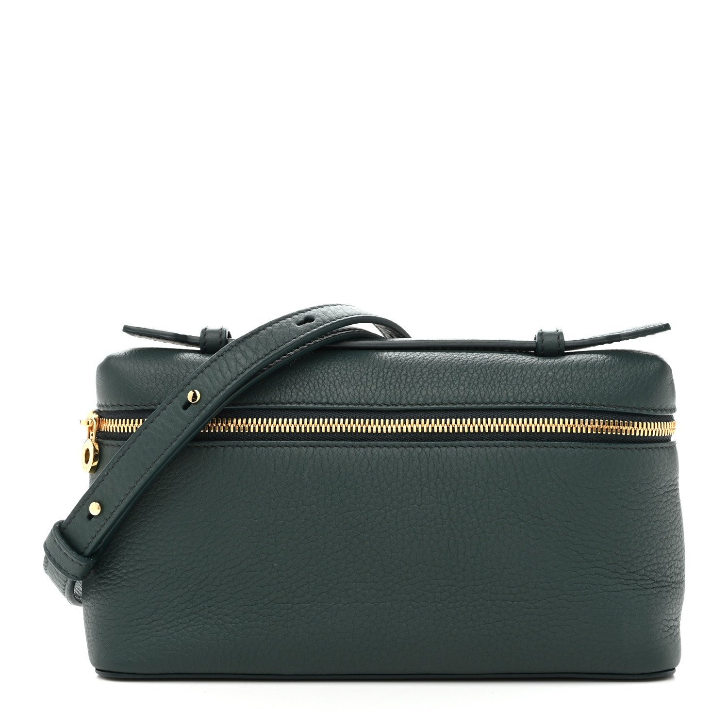 Loro Piana Grained Calfskin L19 Extra Pocket Pouch New Petrolio
