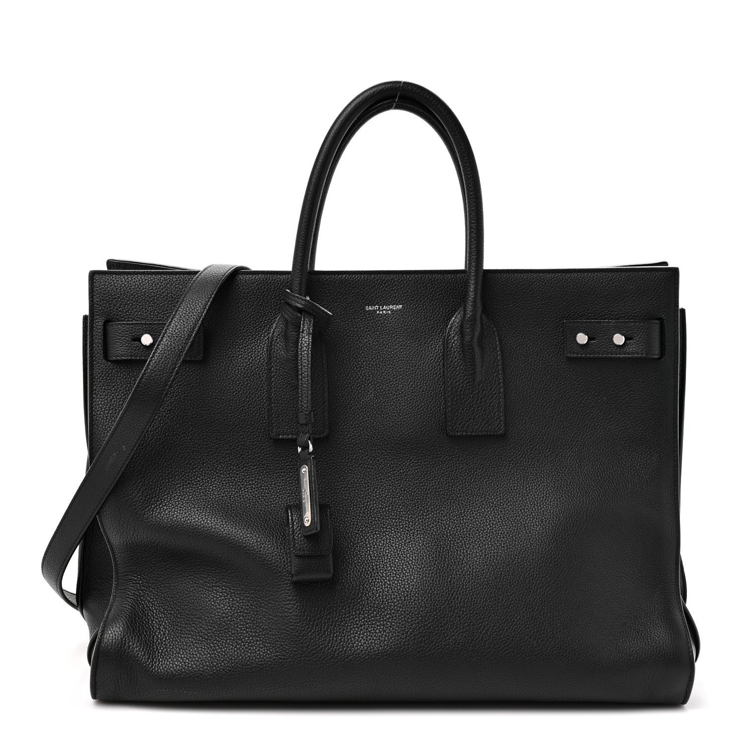 Saint Laurent Grained Calfskin Large Souple Sac De Jour Black