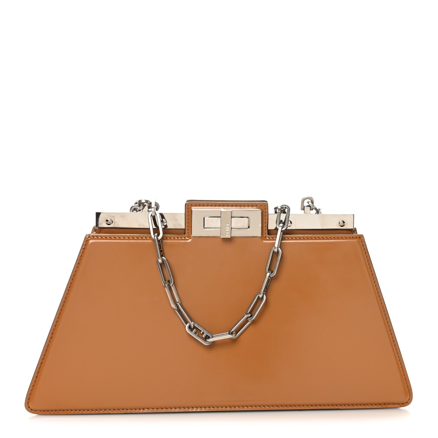 Fendi Fendi Patent Peekaboo Cut Caramello
