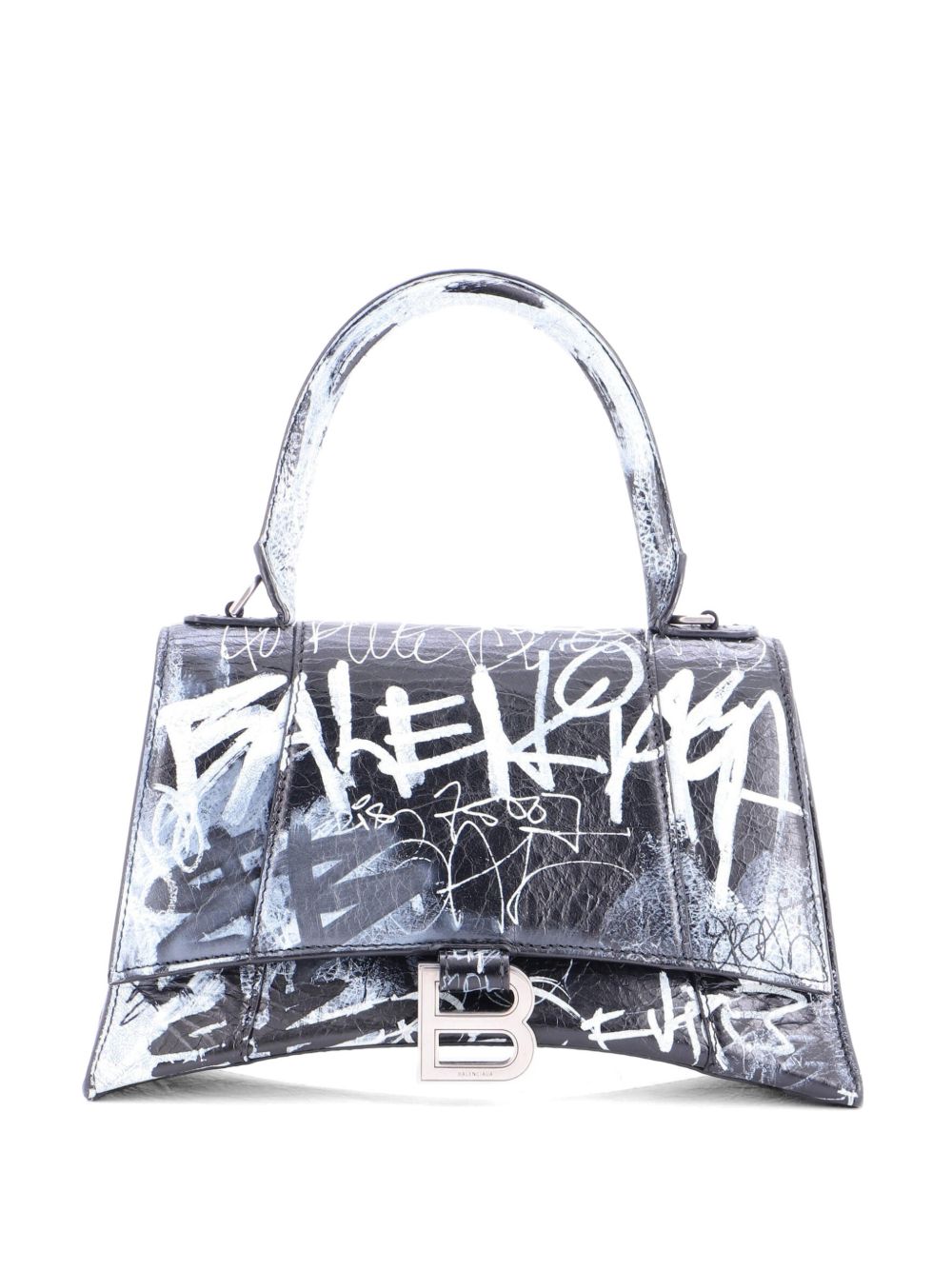 Graffiti Hourglass Top Handle Bag Leather Small satchel