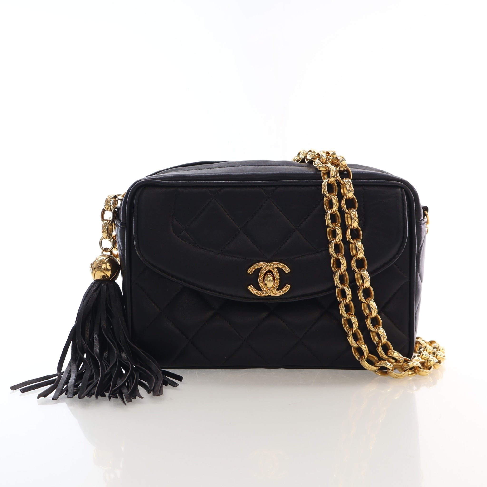 Chanel Vintage Small Lambskin Camera Bag with Chain