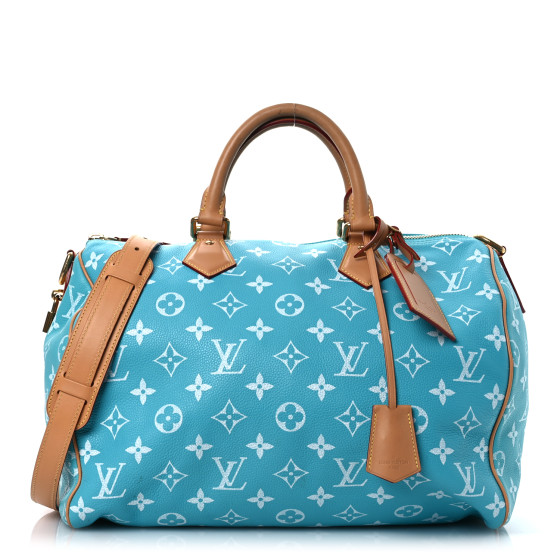 Louis Vuitton Calfskin Monogram Speedy P9 Bandouliere 40 Turquoise