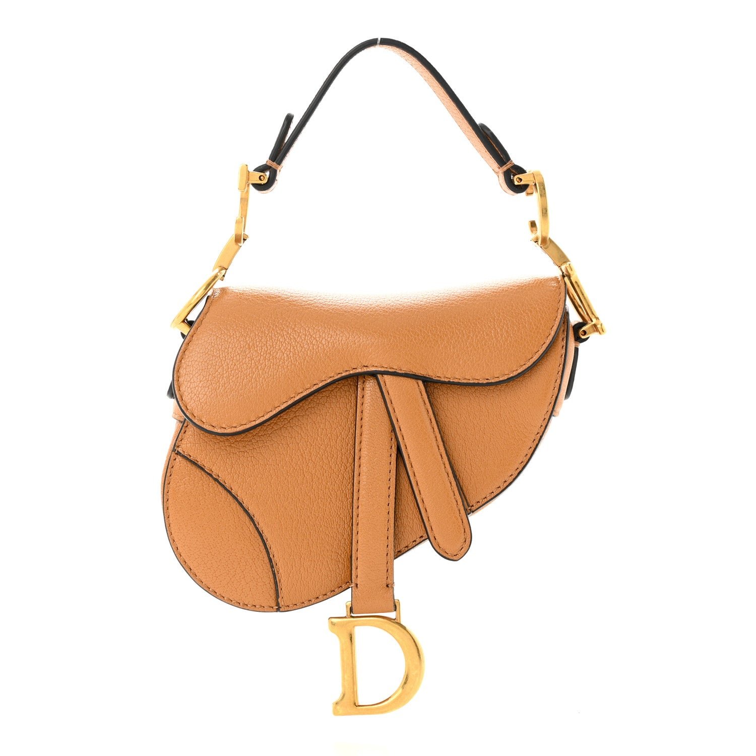 Dior Goatskin Micro Saddle Bag Camello