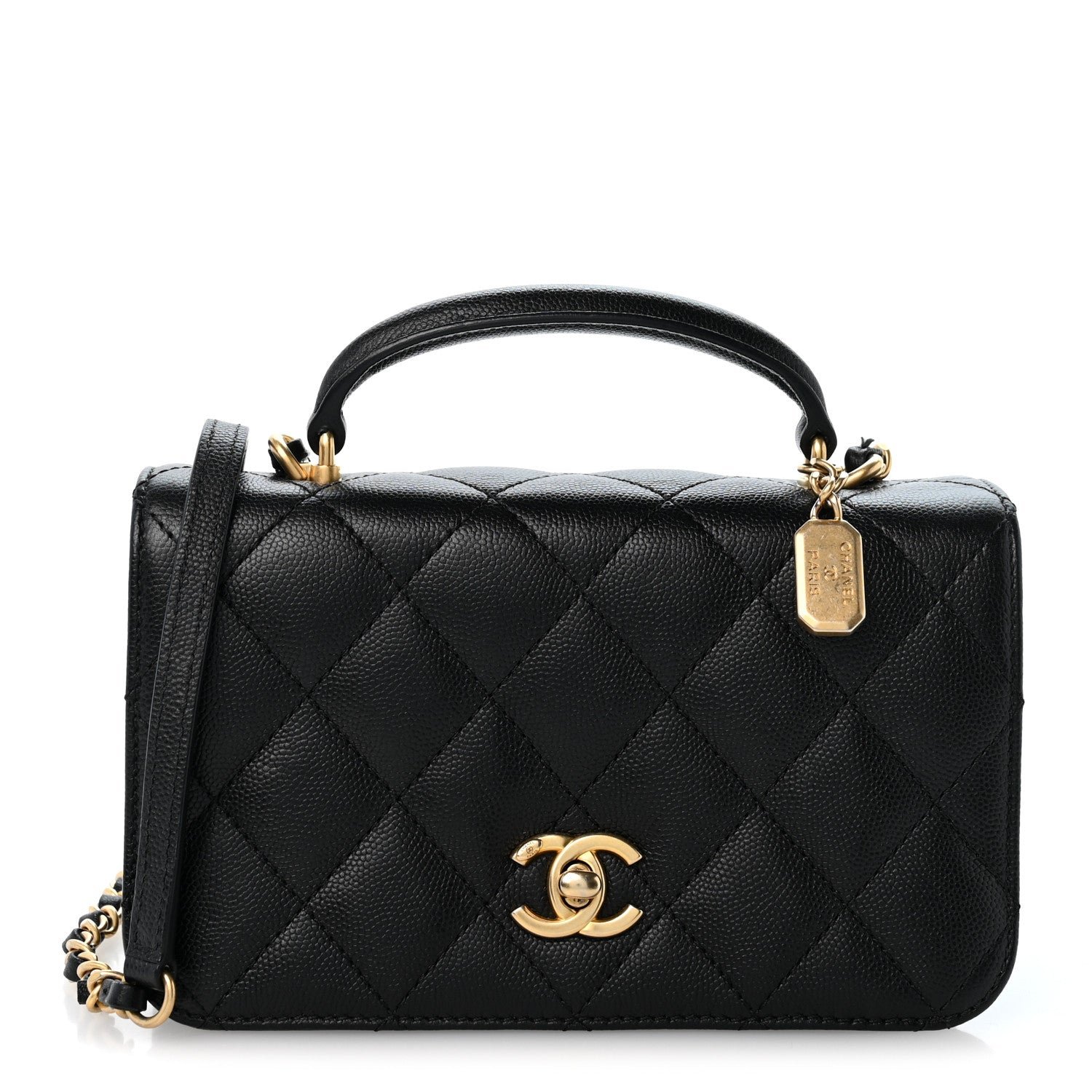 Chanel Caviar Quilted Mini Top Handle Flap Black