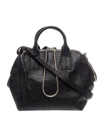 Embossed Leather Top Handle Bag