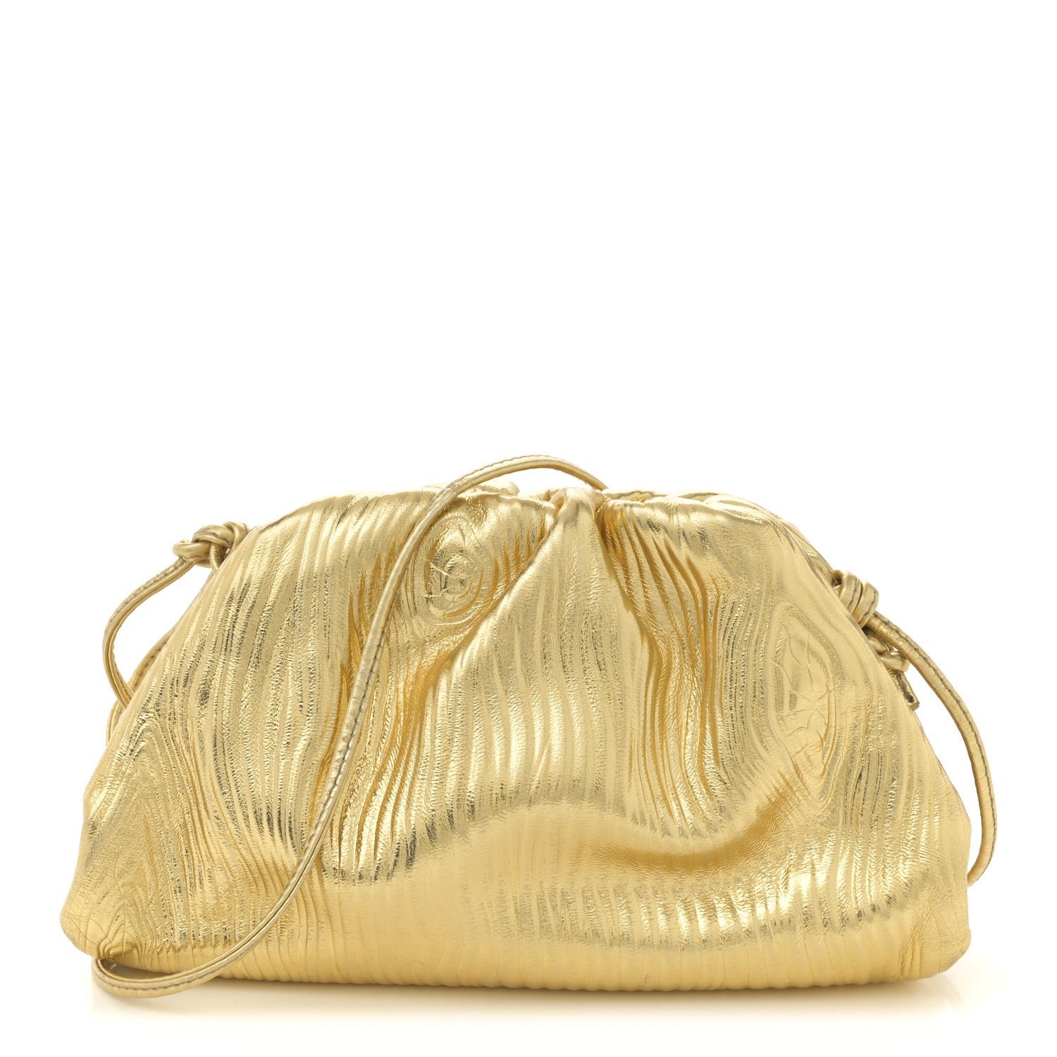 Bottega Veneta Metallic Bark Calfskin The Mini Pouch Gold