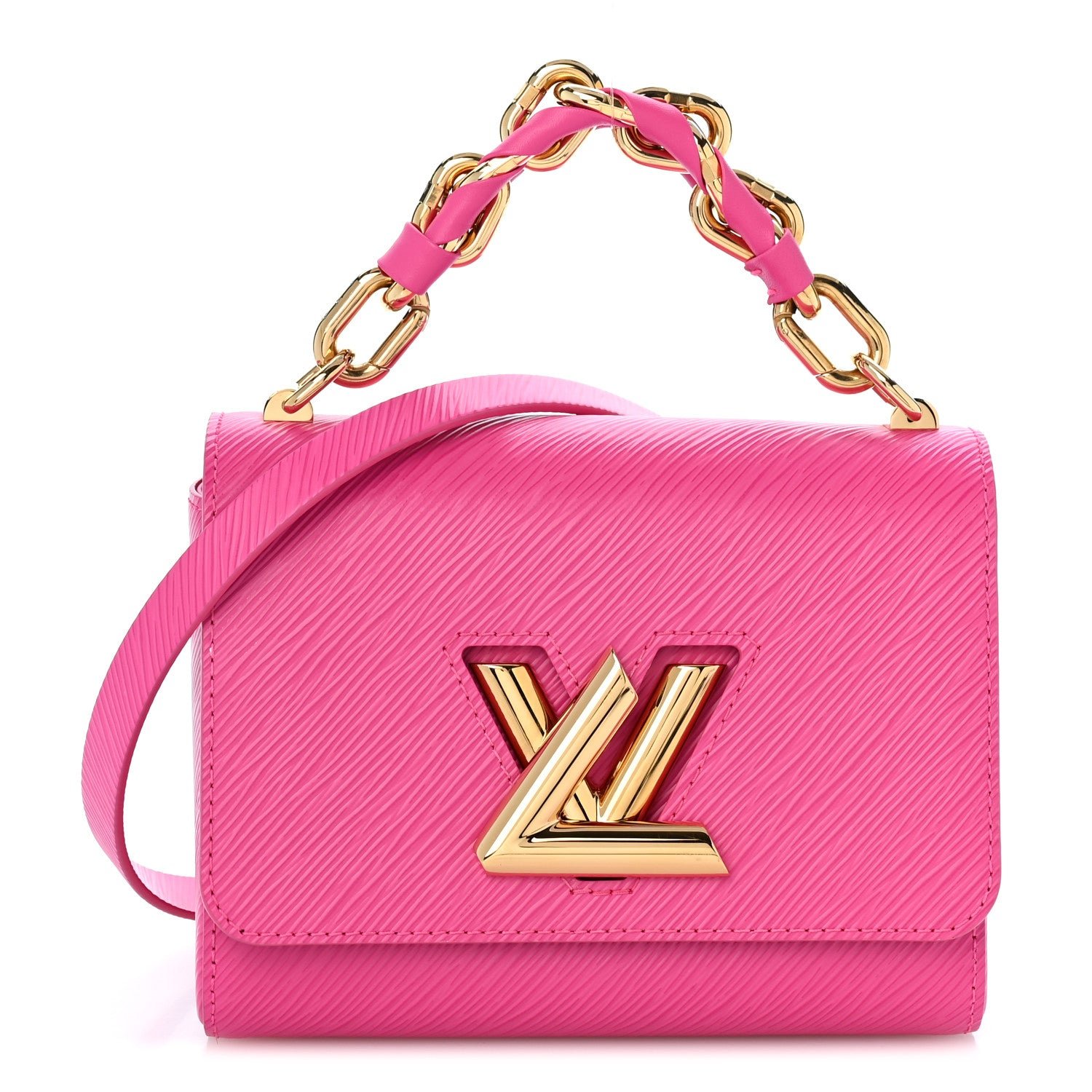 Louis Vuitton Epi Twist Braided Chain Shoulder Bag PM Rose Miami Pink