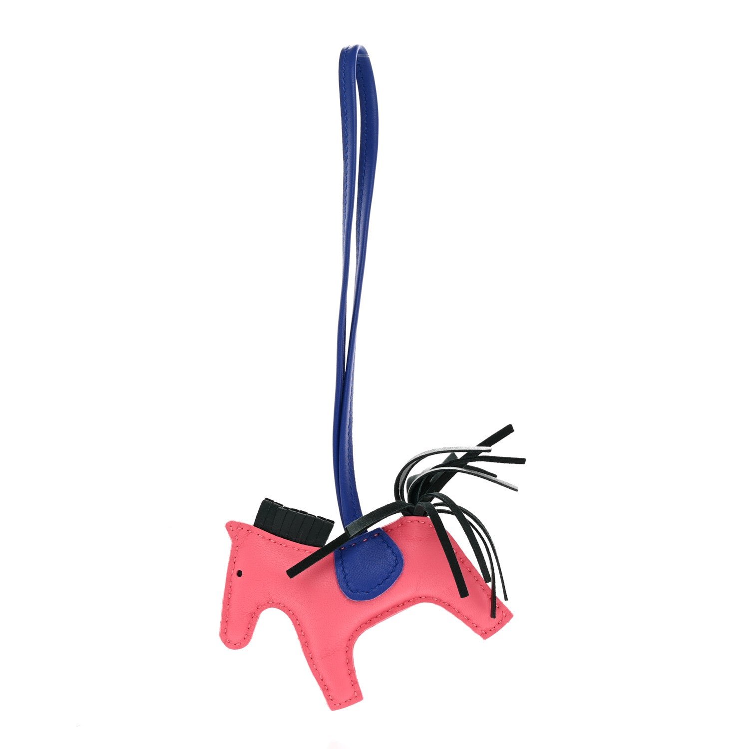 Hermes Milo Lambskin Grigri Rodeo Horse Bag Charm PM Rose Azalee Vert Cypress Bleu Electrique