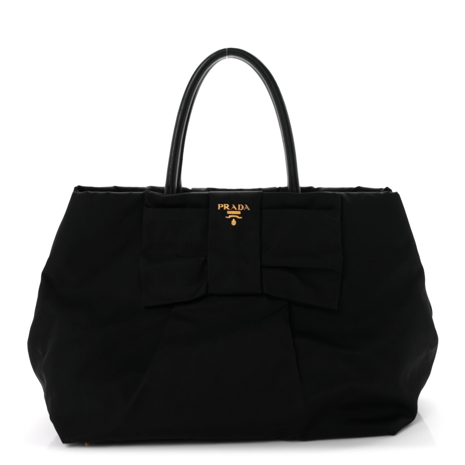 Prada Nylon Tessuto Fiocco Bow Tote Black