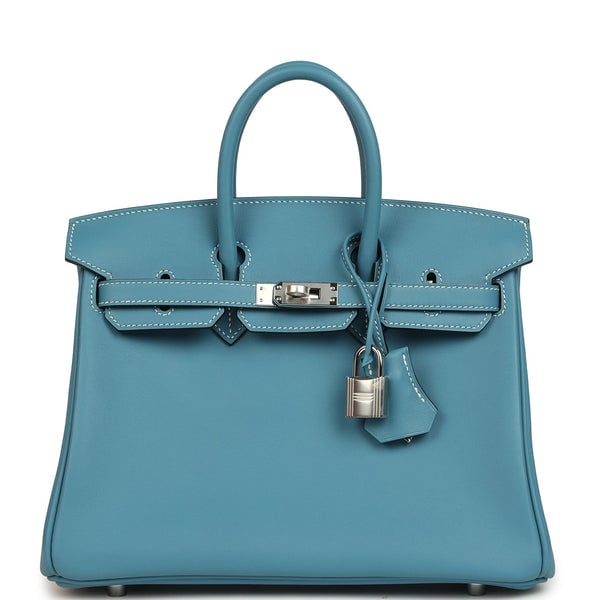 Hermes Hermes Birkin 25 Blue Jean Swift Palladium Hardware