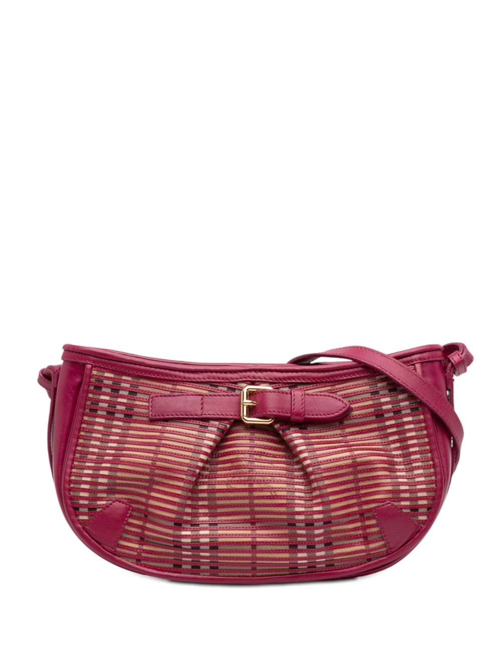Burberry 2000-2017 Haymarket Check Stripes Coated Canvas crossbody bag