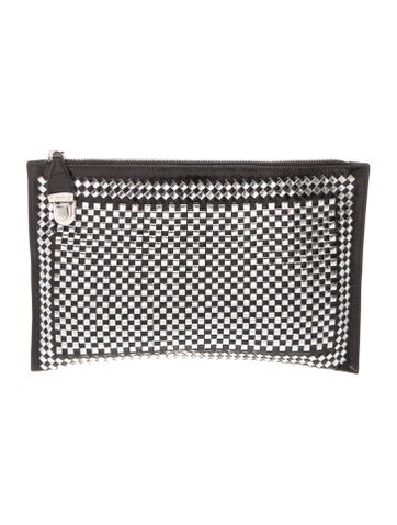 Madras Leather Clutch