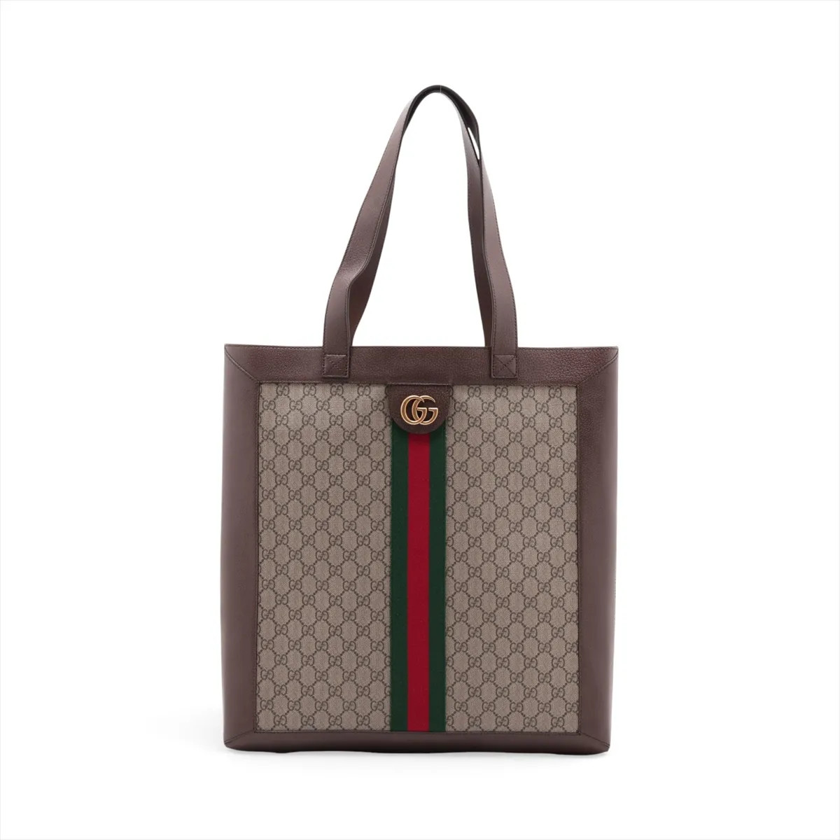 Gucci GG Supreme Ophidia 519335 PVC & leather Tote bag Brown