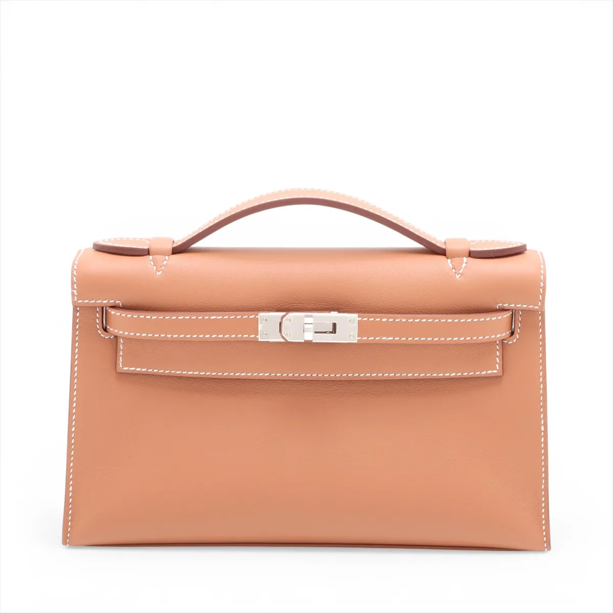 Hermès Pochette Kelly Mini Veau Swift Gold Silver Metal Fittings